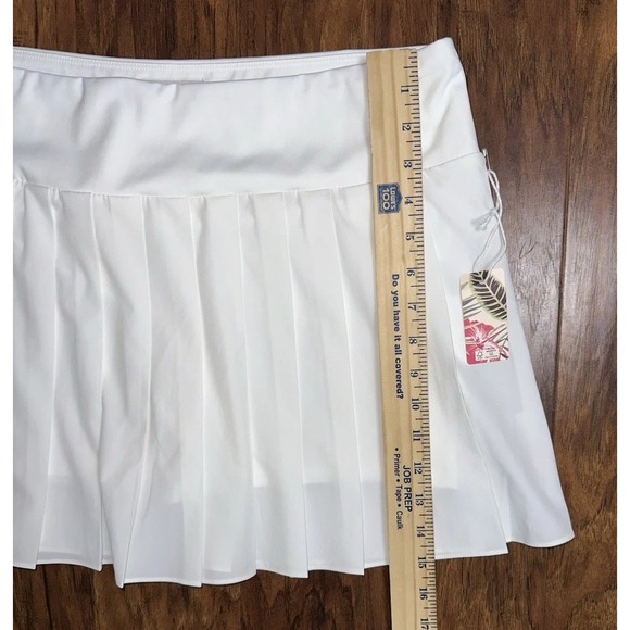 New Tommy Bahama Large Golf‎ Skort Skirt White Pleated Active Tennis Pickleball - Picture 3 of 7